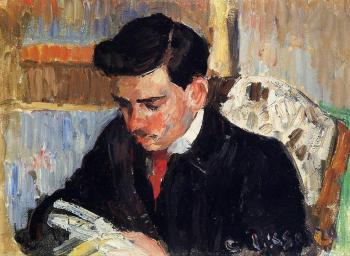Camille Pissarro : Portrait of Rodo Pissarro Reading, the Artist's Son II